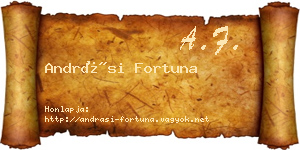 Andrási Fortuna névjegykártya