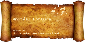 Andrási Fortuna névjegykártya